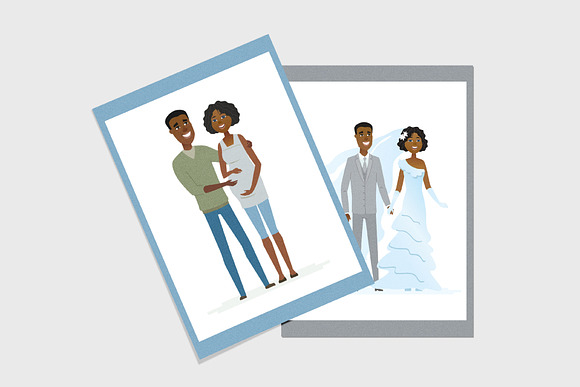 Scenes with a happy African family in Illustrations - product preview 6