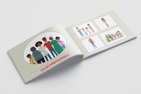 Scenes with a happy African family in Illustrations - product preview 7