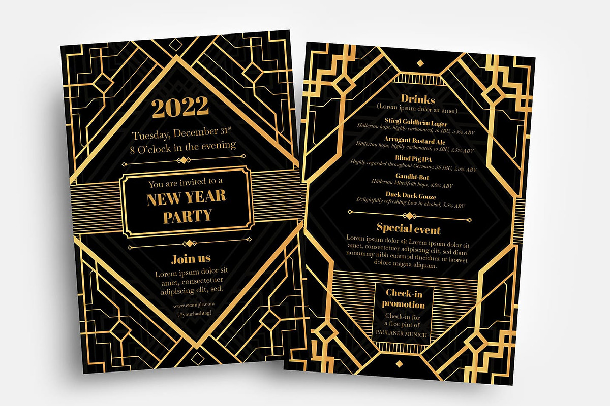Art Deco Party Flyer Template in Flyer Templates - product preview 8