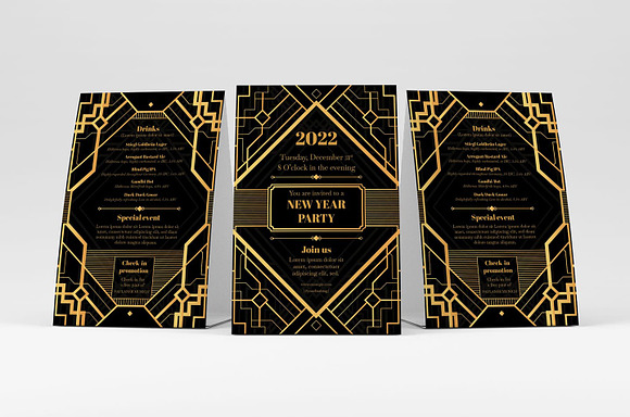 Art Deco Party Flyer Template in Flyer Templates - product preview 1