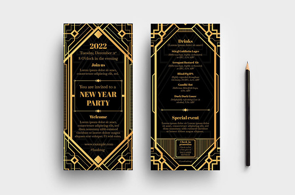 Art Deco Party Flyer Template in Flyer Templates - product preview 5