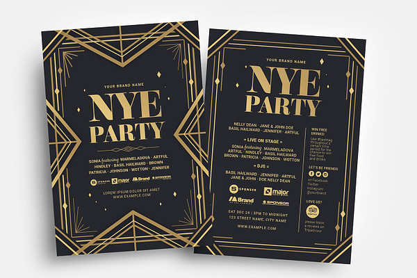 Art Deco Party Flyer Template