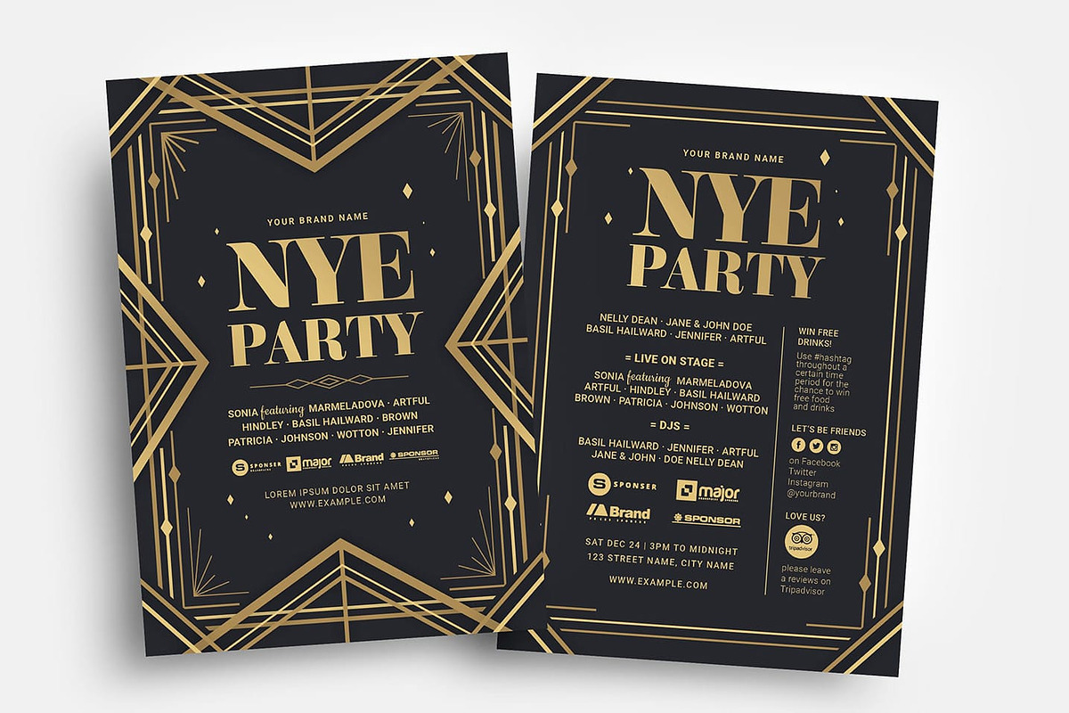 Art Deco Party Flyer Template in Flyer Templates - product preview 8