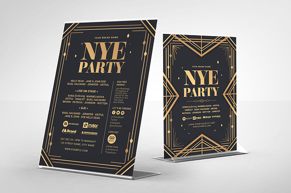 Art Deco Party Flyer Template in Flyer Templates - product preview 2
