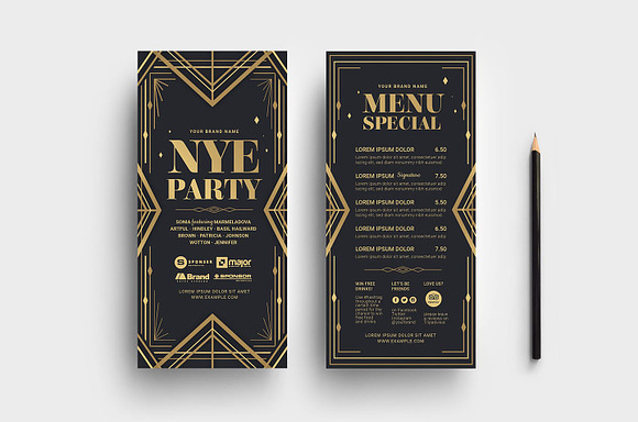 Art Deco Party Flyer Template in Flyer Templates - product preview 3
