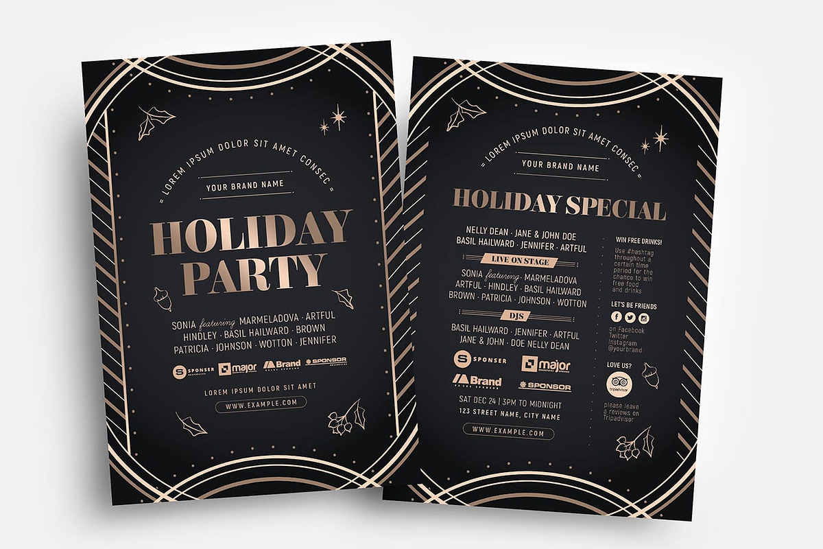 Holiday Party Flyer Template in Flyer Templates - product preview 8