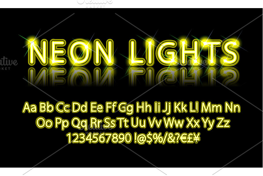 2 Neon Glow alphabets