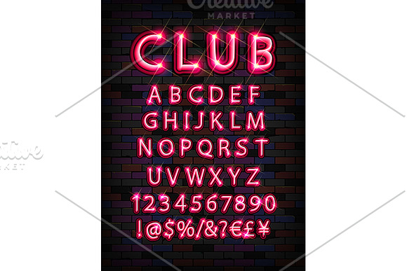 2 Neon Glow alphabets in Graphics - product preview 1