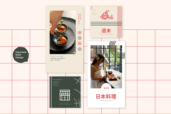 Japan Food Instagram Templates in Instagram Templates - product preview 5