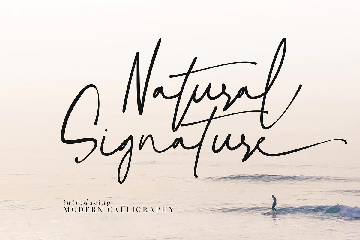 Natural Signature in Script Fonts