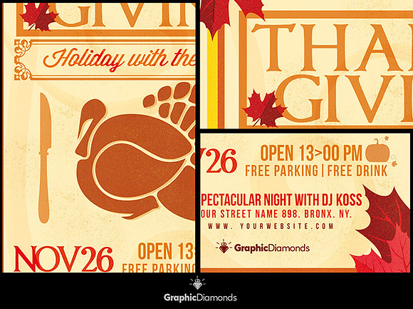 Thanksgiving Holiday PSD Flyer in Flyer Templates - product preview 1