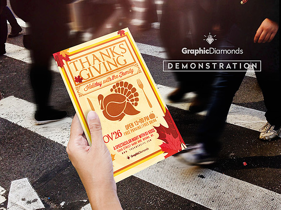 Thanksgiving Holiday PSD Flyer in Flyer Templates - product preview 2