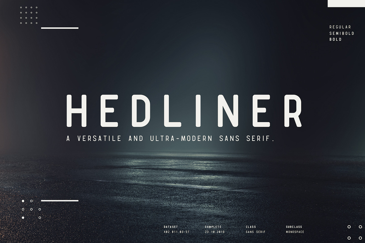 Hedliner Sans Mono Font in Sans-Serif Fonts - product preview 8