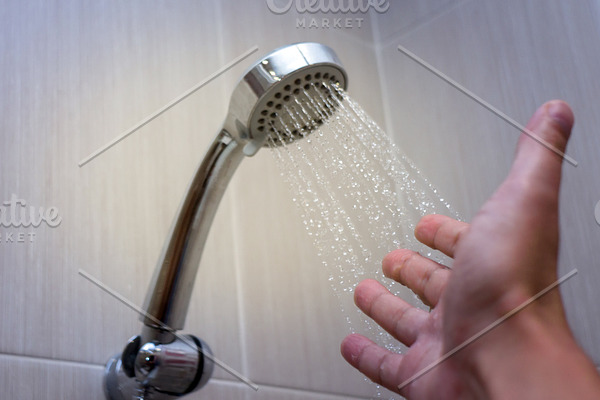 Water drops in the shower head