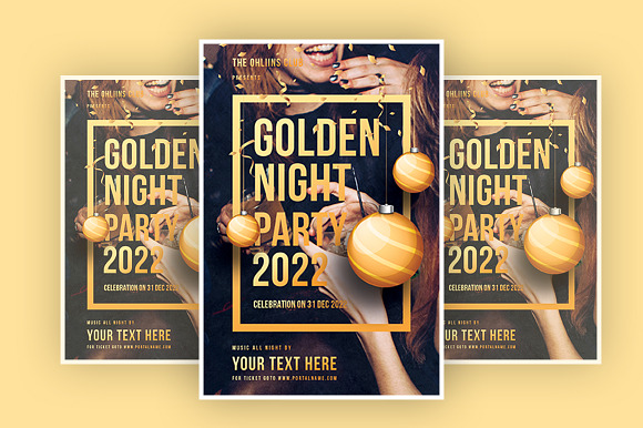 Golden Night Party in Flyer Templates - product preview 1