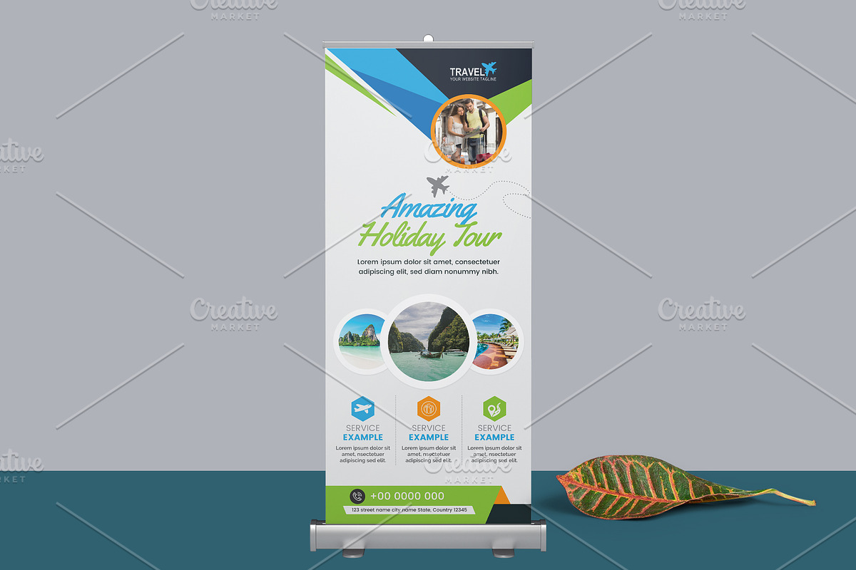 Travel Agency Roll-up Banner in Flyer Templates - product preview 8