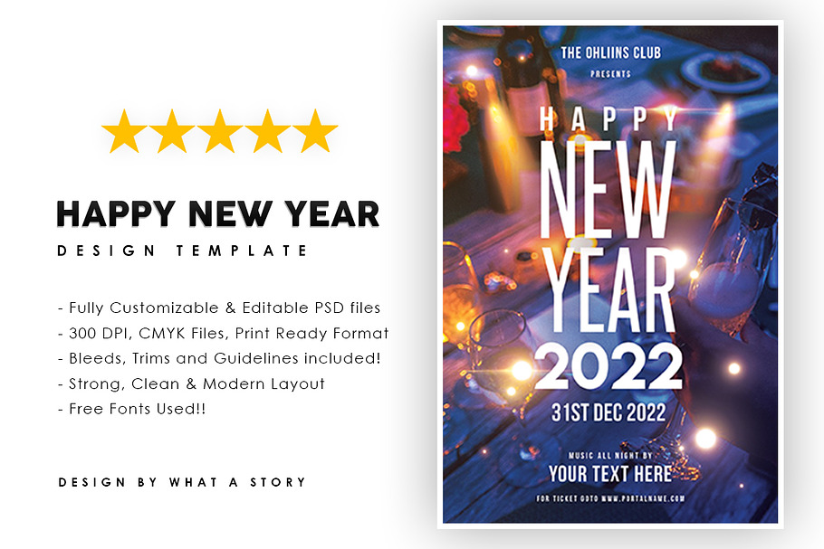 HAPPY NEW YEAR in Flyer Templates - product preview 8