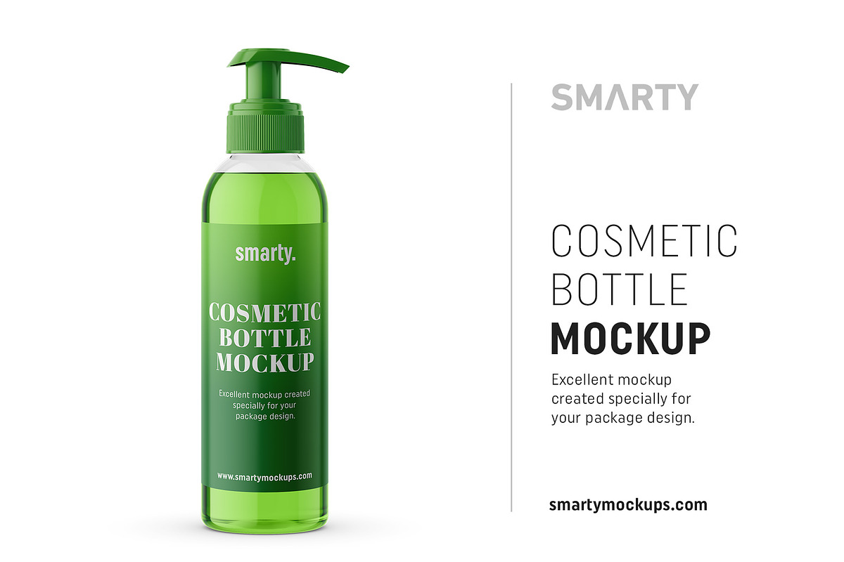 Transparent pump bottle mockup in Product Mockups - product preview 8