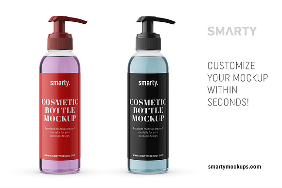 Transparent pump bottle mockup in Product Mockups - product preview 2