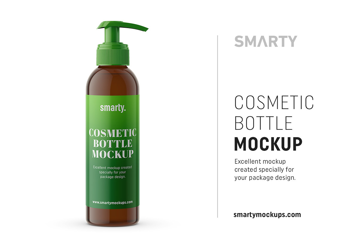 Amber pump bottle mockup in Product Mockups - product preview 8