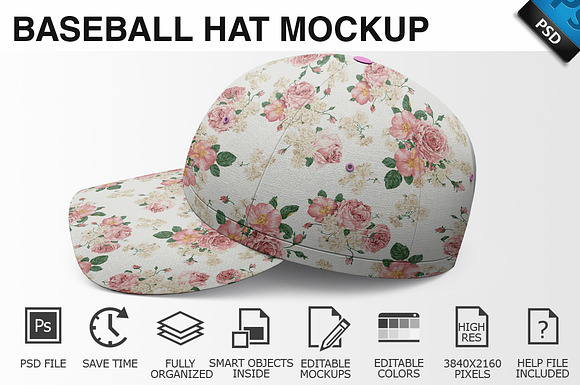Baseball Hat Mockup 01 in Product Mockups - product preview 1