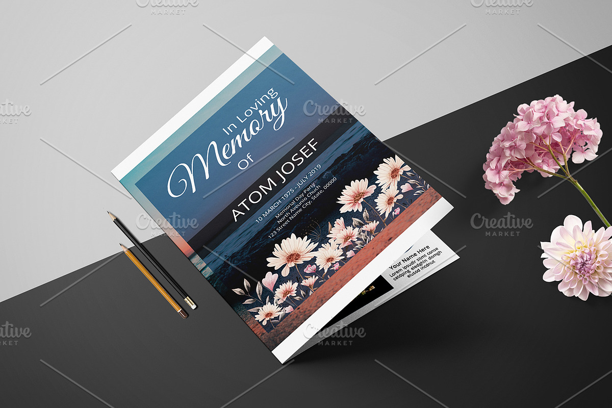 Funeral Program Template - V958 in Brochure Templates - product preview 8