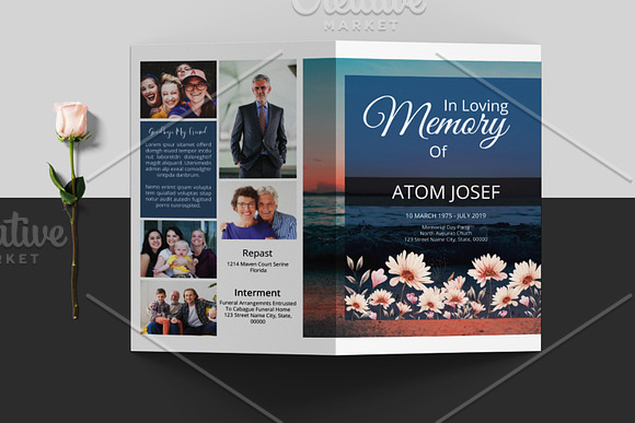 Funeral Program Template - V958 in Brochure Templates - product preview 2