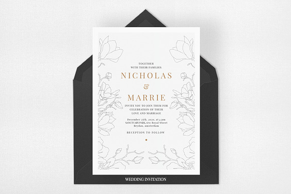 Elegant Floral Wedding Suite in Wedding Templates - product preview 1
