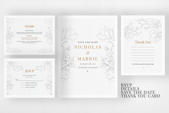 Elegant Floral Wedding Suite in Wedding Templates - product preview 2