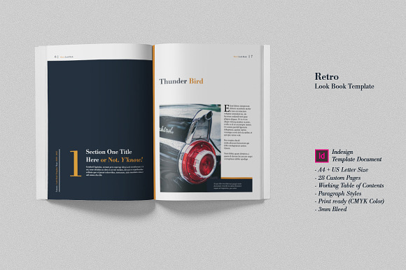 Retro Look Book Indesign Template in Magazine Templates - product preview 1