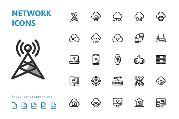 Network Shady Icons in Server Icons - product preview 1