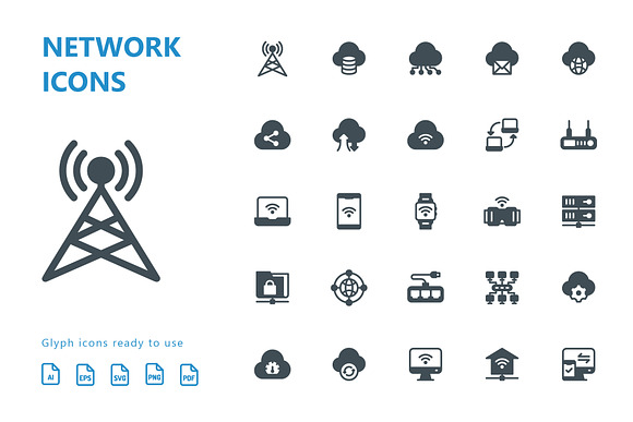 Network Glyph Icons in Glyph Icons - product preview 1