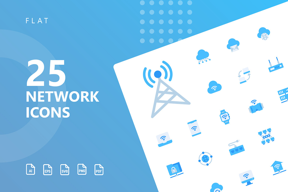 Network Flat Icons in Server Icons - product preview 8