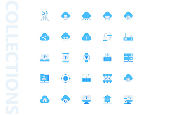Network Flat Icons in Server Icons - product preview 3