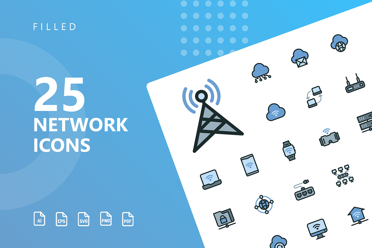 Network Filled Icons in Server Icons - product preview 8