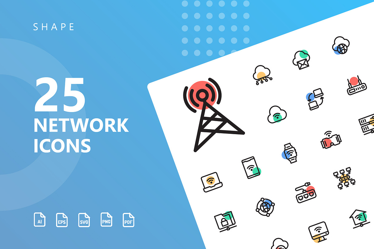 Network Shape Icons in Server Icons - product preview 8