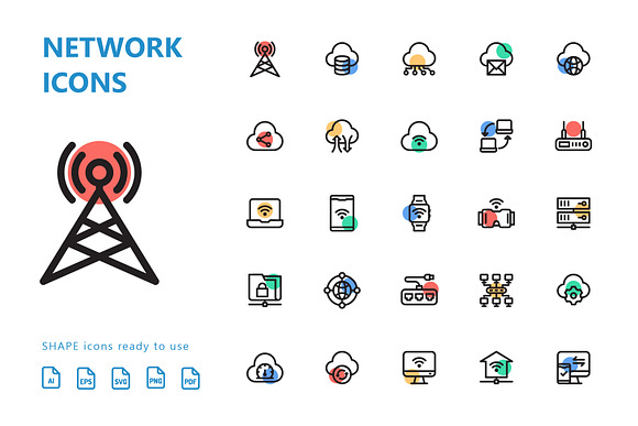 Network Shape Icons in Server Icons - product preview 1