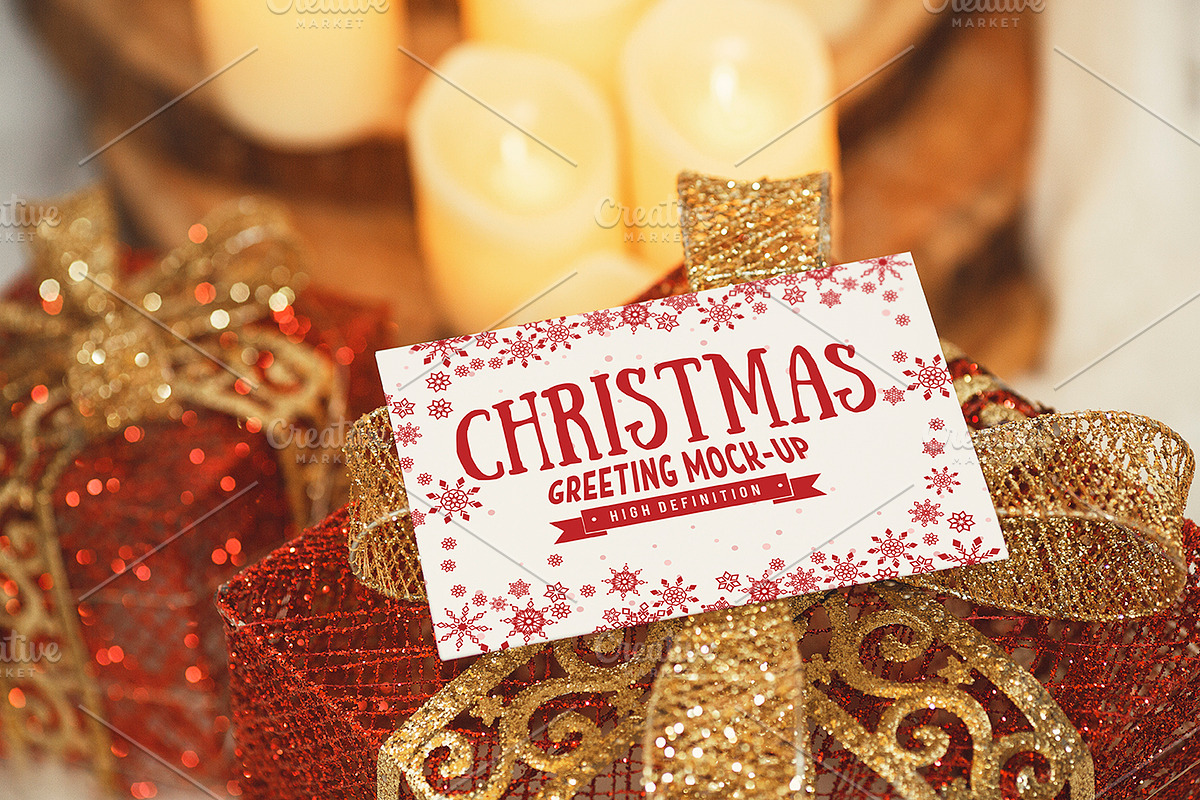Christmas greeting Mock-Up in Print Mockups - product preview 8