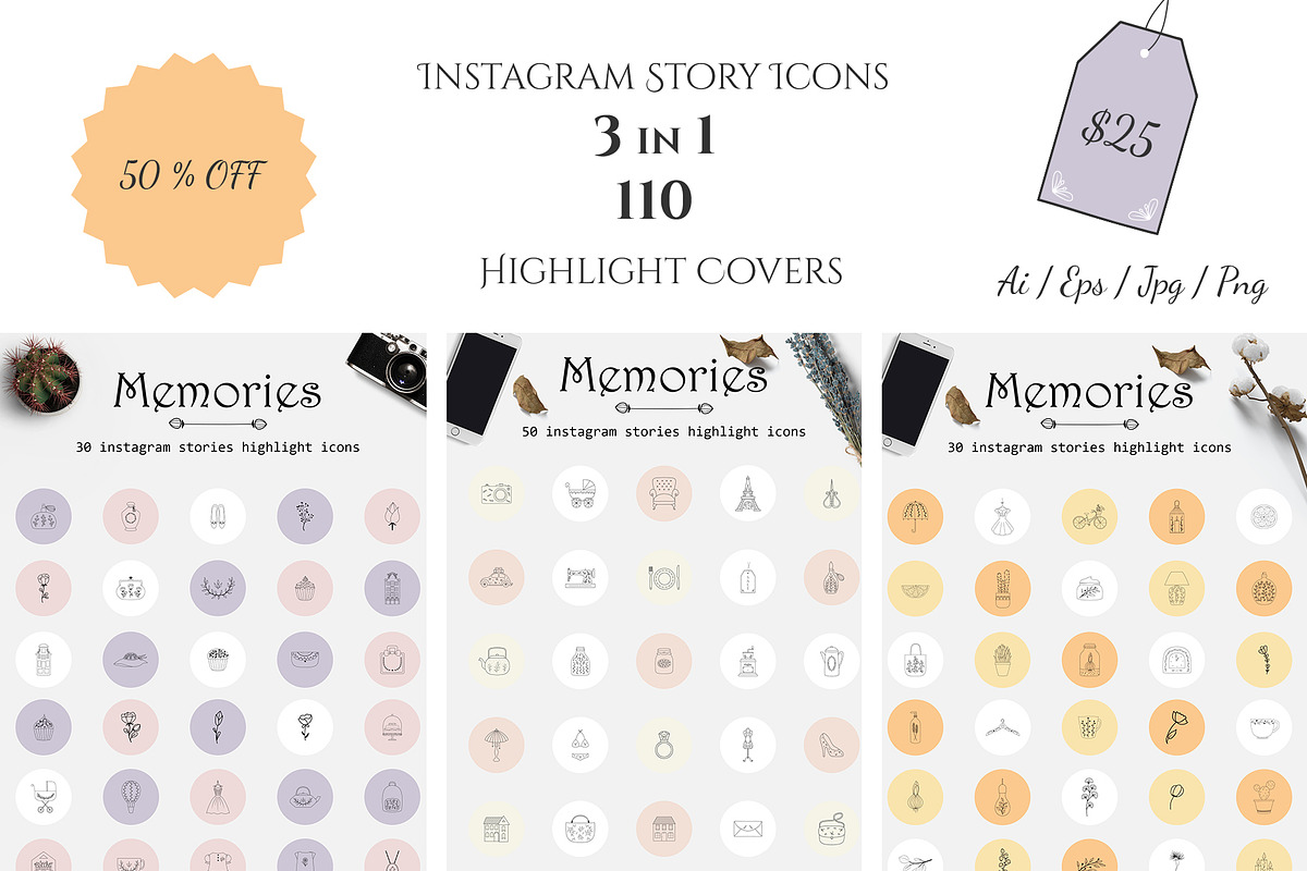 Instagram Highlight Covers in Instagram Templates - product preview 8