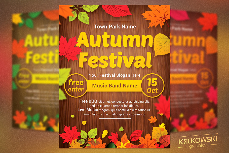 Autumn Festival Flyer Template in Flyer Templates - product preview 8