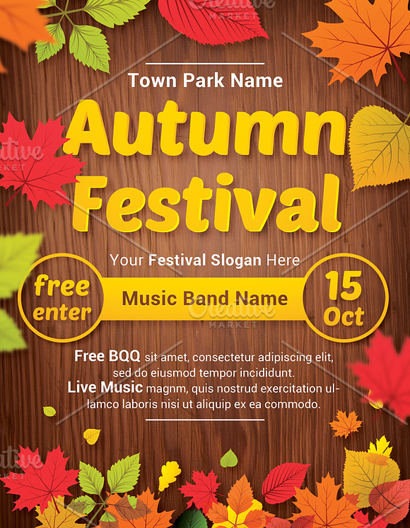 Autumn Festival Flyer Template in Flyer Templates - product preview 2