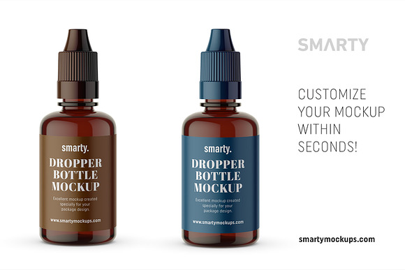 Amber dropper bottle mockup in Product Mockups - product preview 2