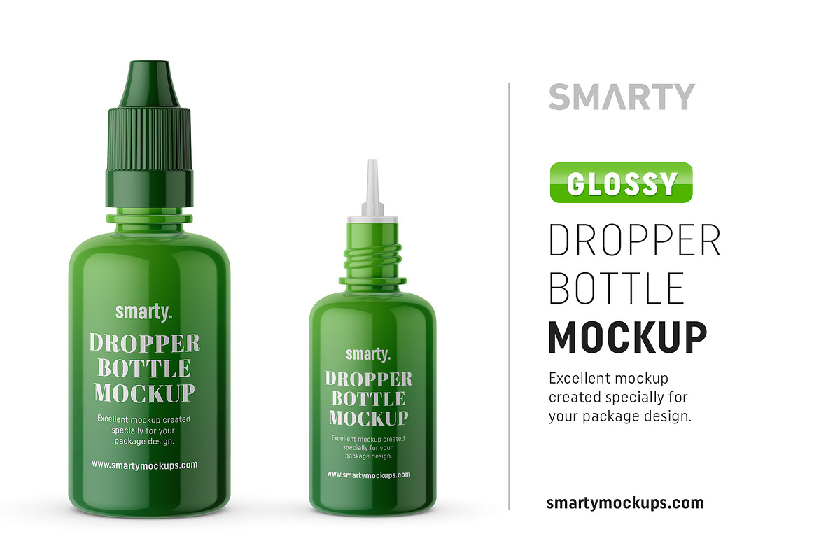 Glossy dropper bottle mockup in Product Mockups - product preview 8