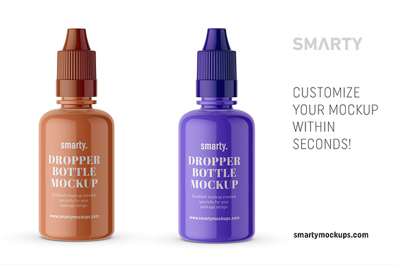 Glossy dropper bottle mockup in Product Mockups - product preview 2