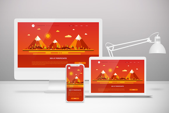 Flat Design Landscapes Collection in Web Elements - product preview 5