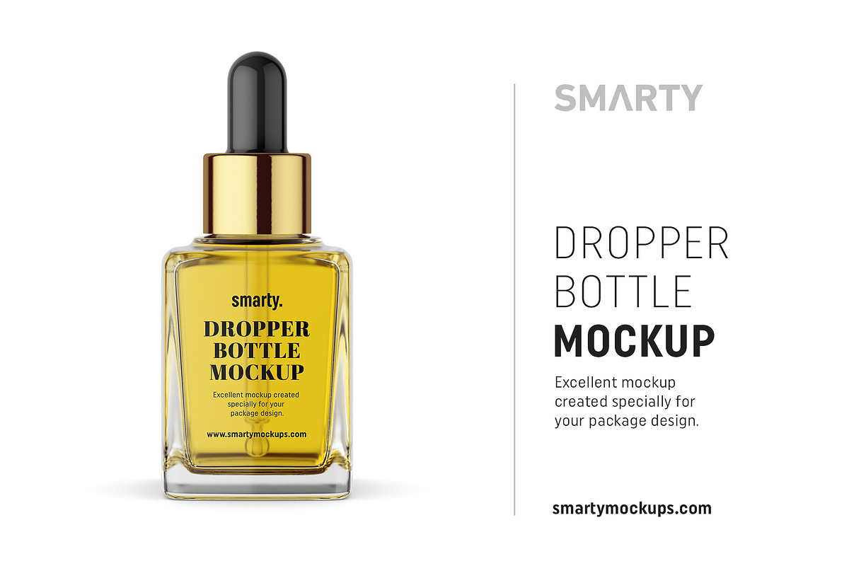 Square dropper bottle mockup in Product Mockups - product preview 8