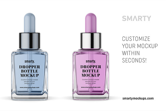 Square dropper bottle mockup in Product Mockups - product preview 2