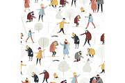 Seamless vector pattern with people