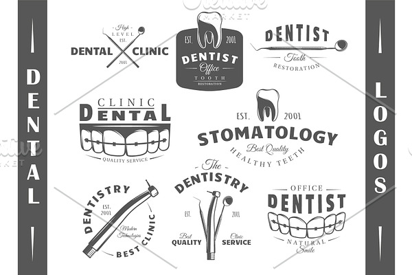 8 Dental Logos Templates Vol.1