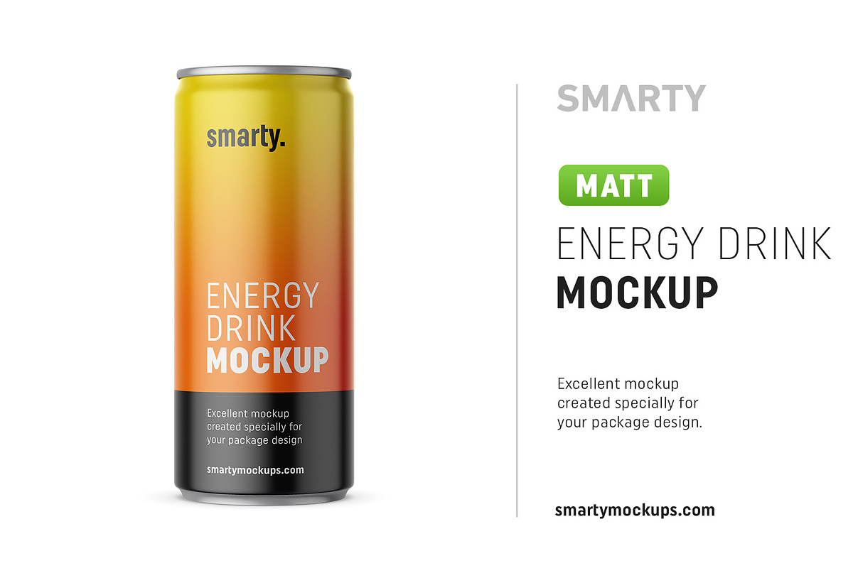 Energy drink can mockup in Product Mockups - product preview 8